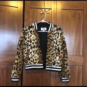 Jack by BB Dakota Leopard Faux Fur Bomber